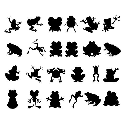 Collection of Cute Frog Silhouette (48) .